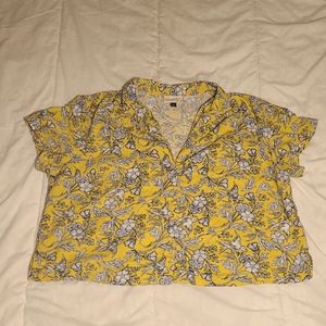Floral & Birds Patterned Hawaiian Button-Up